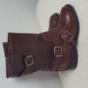 Vince Camuto Alicenta Brown Leather Upper Boot Size 8 1/2M/39